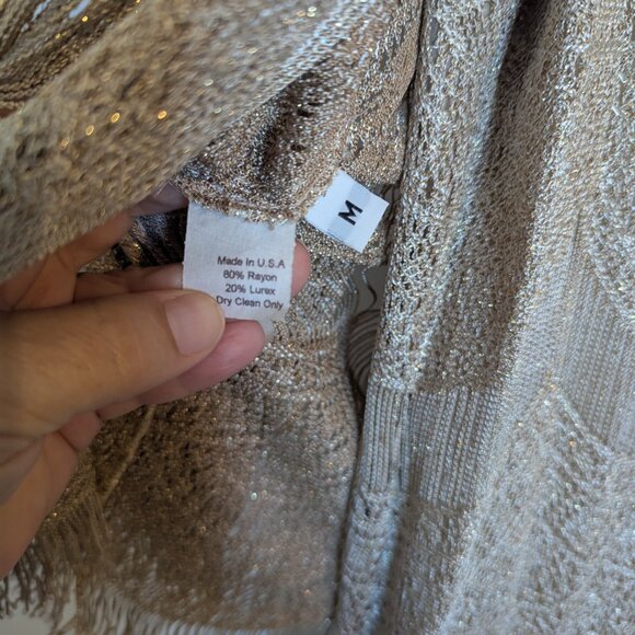 NWOT | 2 Pc Jacket & Dress SET | Champagne | Lillie Rubin | M | 90s Asymmetric - Picture 10 of 10